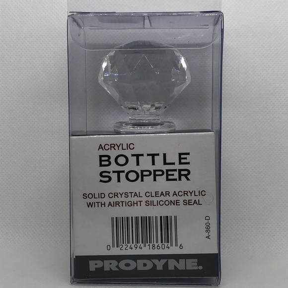 🍷 Prodyne Solid Crystal Clear Bottle Stopper For Wine Spirits Oil Vinegar 🍷NIB - Picture 3 of 4